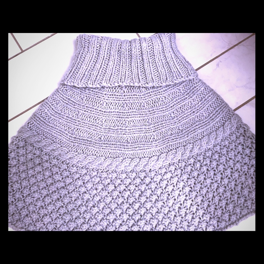 NWOT! Barney’s Grey Sweater Poncho